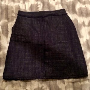 Navy Metallic Pencil Skirt